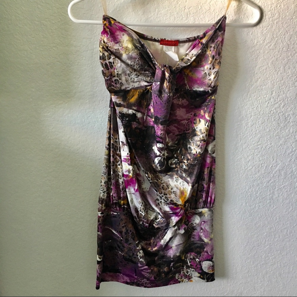 Purple pattern tube dress